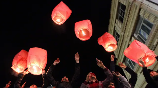 Paper lanterns in Libya