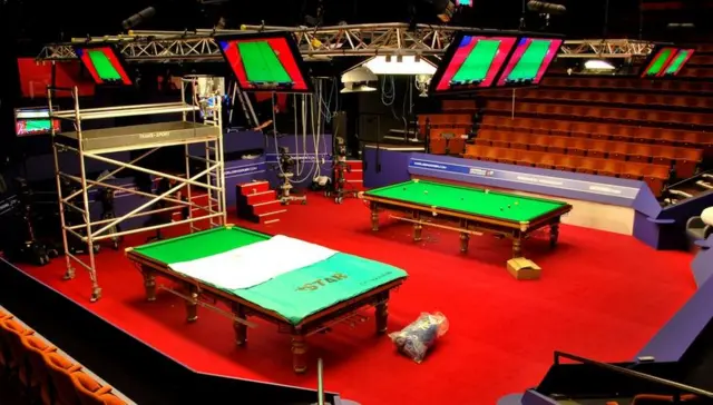 Snooker tables at Crucible theatre