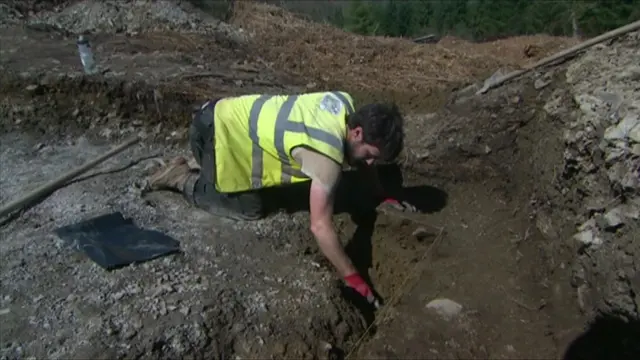 Man at the dig on Dartmoor