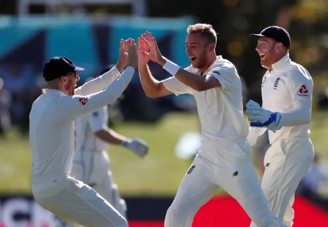 Stuart Broad celebrates