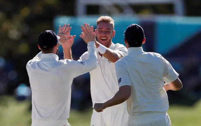 Stuart Broad celebrates