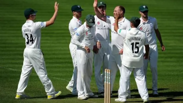 Worcestershire players celebrating