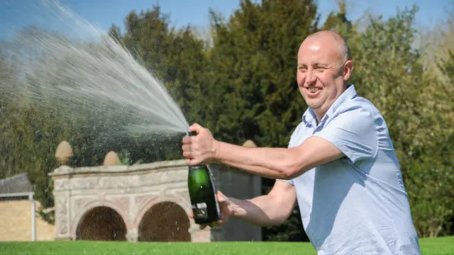 Aaron Fawden celebrating his win