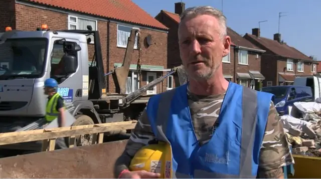 Paul Matson on the DIY SOS building site.