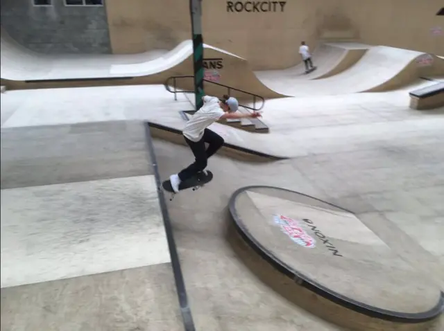 A skateboarder at Rock City in Hull.