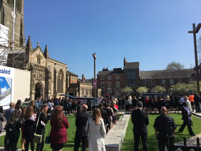 Coffins leave cathedral