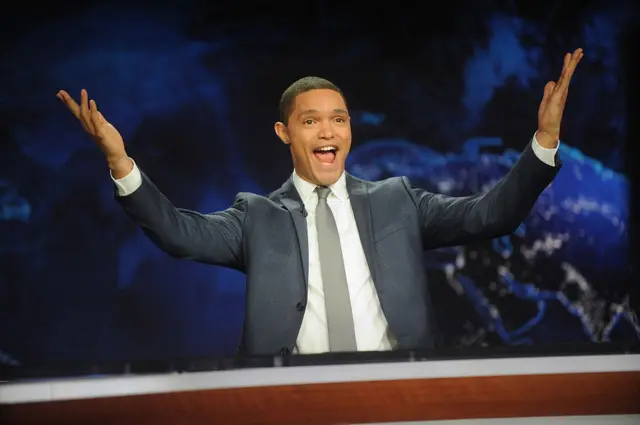 Trevor Noah on set at The Daily Show