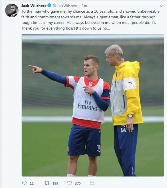 Message of support from Jack Wilshere