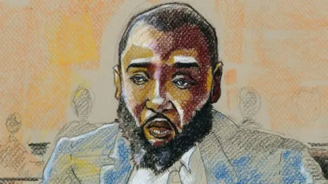 A sketch of "Jungle Jabbah", whose conviction has been lauded as a milestone for global justice