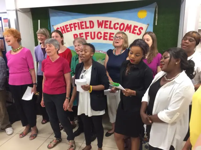 Choir singing at sanctuary opening ceremony