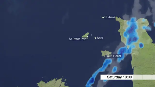 weather map for the Channel Islands