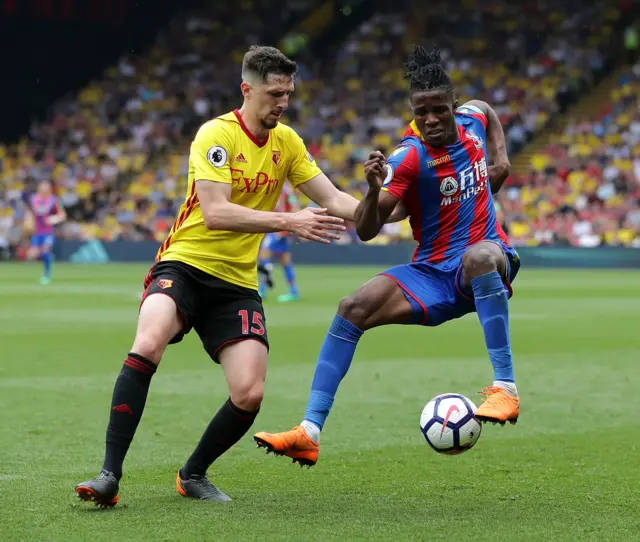 Craig Cathcart and Wilfried Zaha