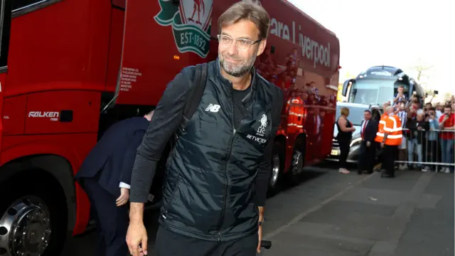 Jurgen Klopp arriving at the Hawthorns