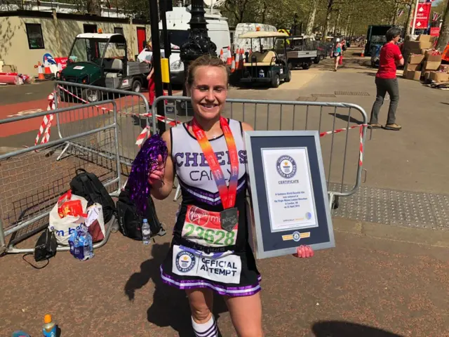 London Marathon finisher Carly