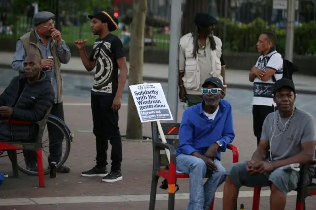 Protesters against the potential Windrush deportations