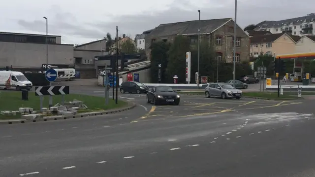 Bricks on roundabout