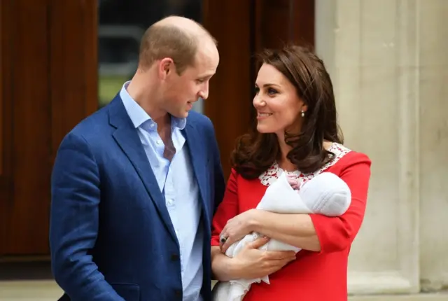 The Duke and Duchess of Cambridge with their baby son