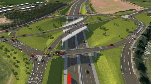 The proposed bridge over the M6 at Knutsford