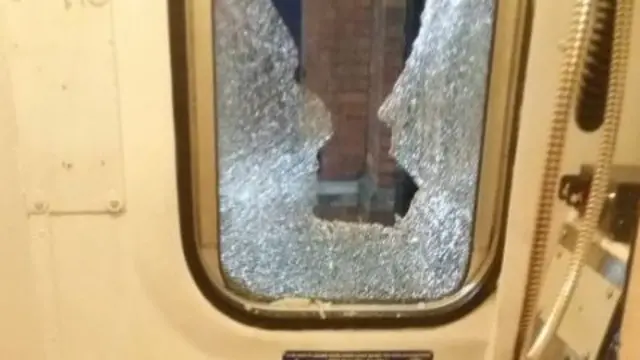 Damage to train