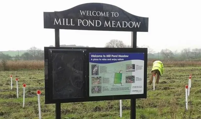 Mill Pond Meadow sign