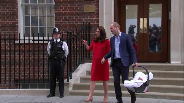 Duke and Duchess with the new baby