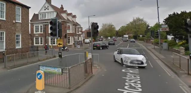 Traffic lights on junction