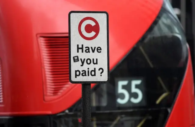 London congestion charge sign