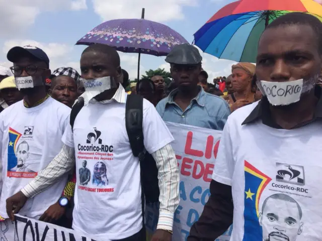 Opposition protestors in Kinshasa await Felix Tshisekedi's arrival