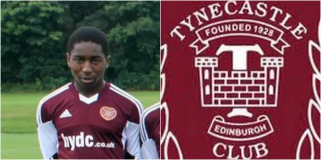 Jamie Skinner and Tynecastle logo