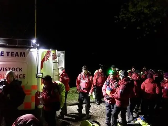 Search team on Dartmoor