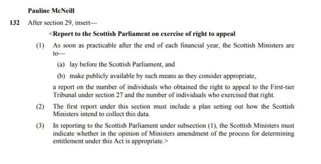 Labour MSP Pauline McNeill's amendment