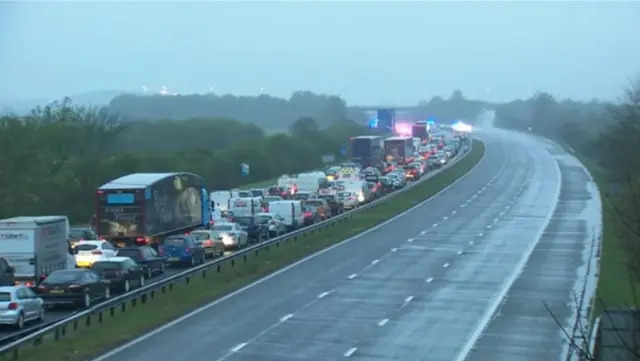 Queue on the M62