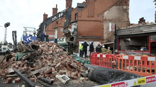 Debris after Hinckley Road explosion