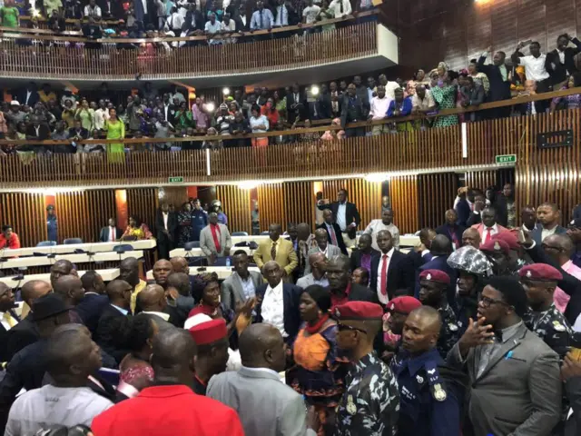 Scene in  Sierra Leone parliament