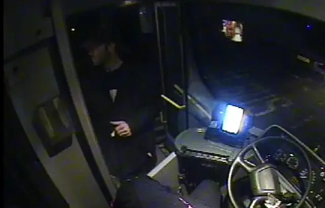 CCTV image of man on bus