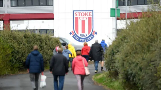 Stoke City fans arriving at stadium