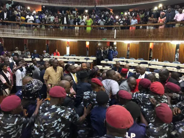 Scene in  Sierra Leone parliament