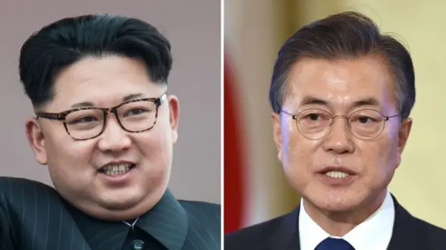 Kim Jong-un and Moon Jae-in