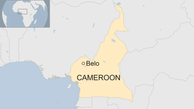 A map showing the location of Belo in Cameroon