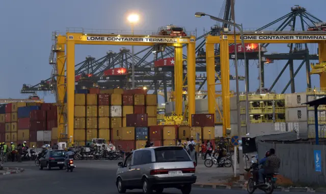 Port of Lome in Togo