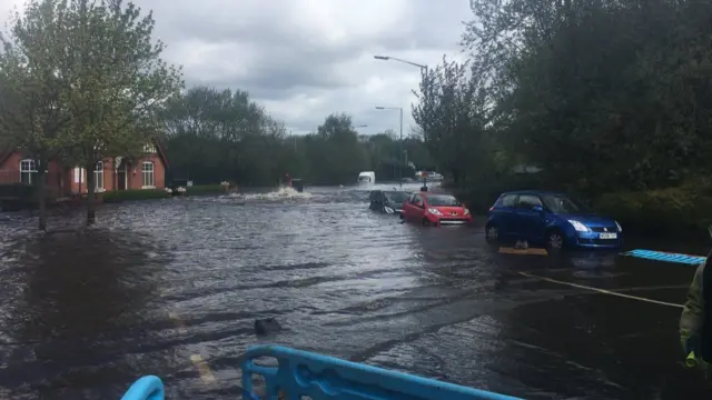 Water around the burst main