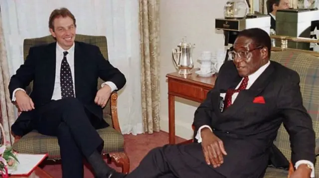 Tony Blair and Robert Mugabe