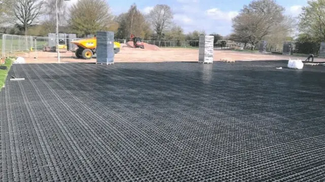 Resurfacing work at a park