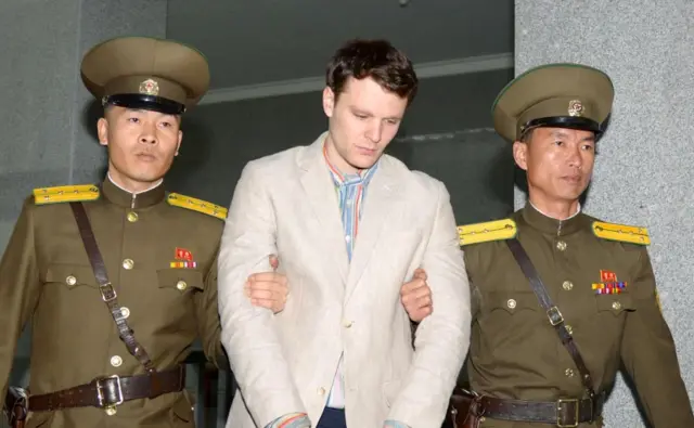 Otto Warmbier and North Korean guards