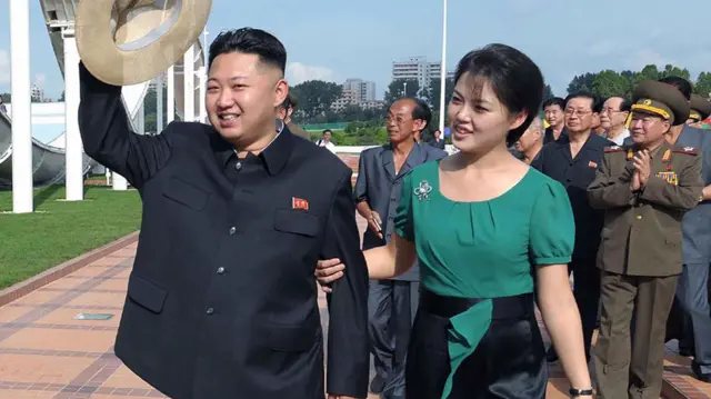 Kim Jong-un with his wife