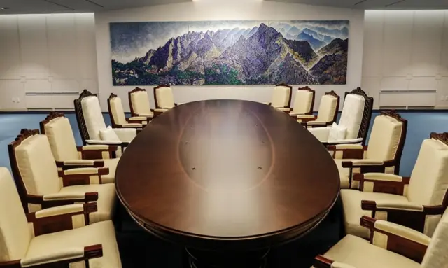 Table in the Peace House meeting room