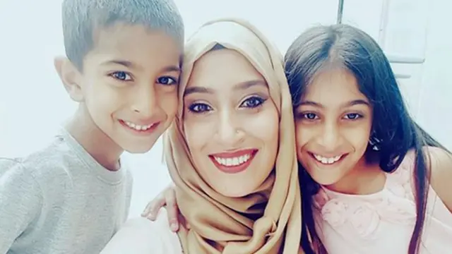 Rabiya Limbada with her children Muhammad and Hanaa