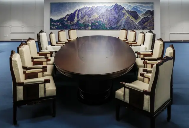 Chairs in the meeting room of the Peace House