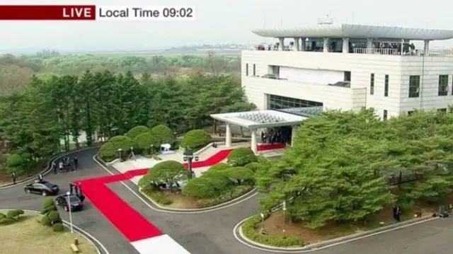 Cars arriving at the DMZ