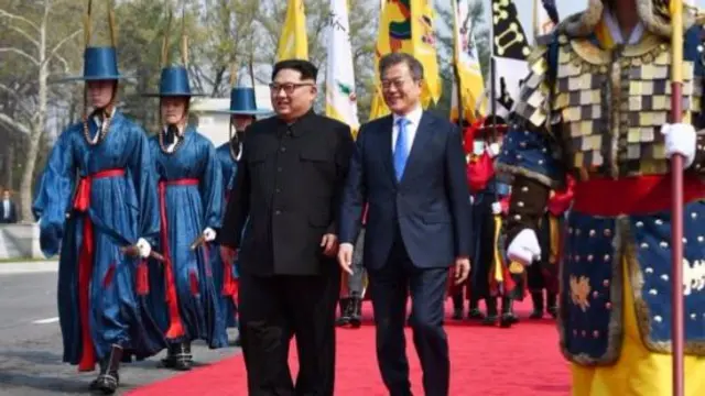 Kim Jong-un and Moon Jae-in